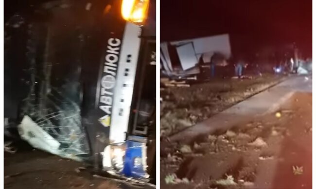 Рейсовий автобус перекинувся на трасі під Одесою, зіткнувся з вантажівкою: відео аварії