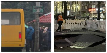 Асфальт ушел под землю на бульваре в центре Киева: движение транспорта изменено