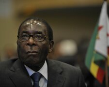 Robert Gabriel Mugabe, president of the Republic of Zimbabwe, sits in the Plenary Hall of the United