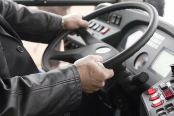 водитель, руль, маршрутка, транспорт