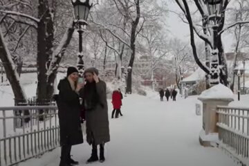 зима, люди, погода
