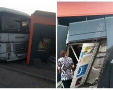 В Одессе грузовик без водителя раздавил магазин: кадры разрушительного ДТП