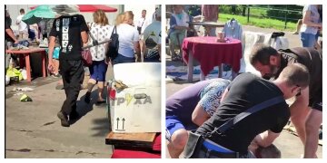 Озброєний чоловік влаштував переполох на ринку в Харкові, відео