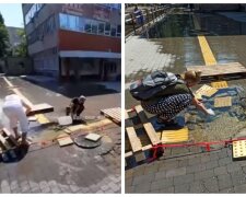В Одесі прорвало трубу, люди черпають воду з люка: відео від очевидців