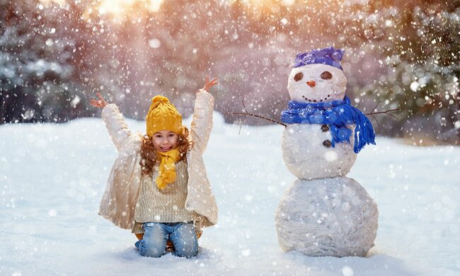 погода в декабре, зима, снег, ребенок, прогулка