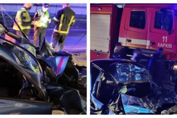 У Харкові авто на великій швидкості влетіло в бензовоз: фото з місця трагедії