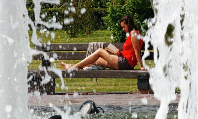 погода, лето, жара, фонтан