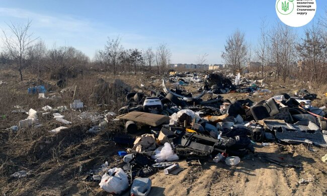 Створює потенційну екологічну загрозу: Держекоінспекція виявила масштабне звалище у Святошинському районі Києва та вимагає негайного прибирання