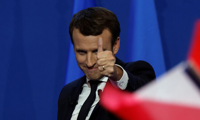 Presidential Candidate Emmanuel Macron Hosts A Meeting At Parc Des Expositions In Paris