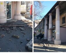 Впали дошки і шматки черепиці: з'явилися кадри НП біля ринку в Одесі