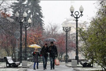 теплая зима, снег, весна