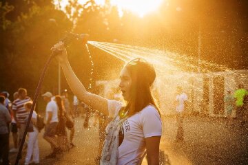 погода, лето, жара, девушка