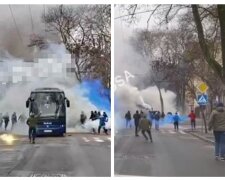 Автобус закидали камінням і димовими шашками в центрі Одеси: кадри атаки