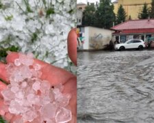 Ураган превратил улицы в реки и засыпал градом размером с яйцо: кадры лютой стихии в Украине