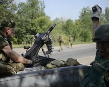 Members of Ukrainian self-defence battalion «Donbass» are seen at their positions near the