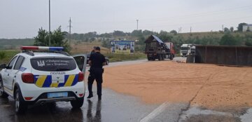 В Одесской области перевернулся многотонный зерновоз