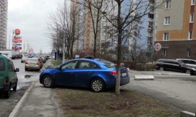 Кияни покарали нахабного водія за паркування, фото: "закидали камінням і..."