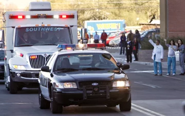 Gabrielle Giffords Leaves Tucson For Treatment In Houston