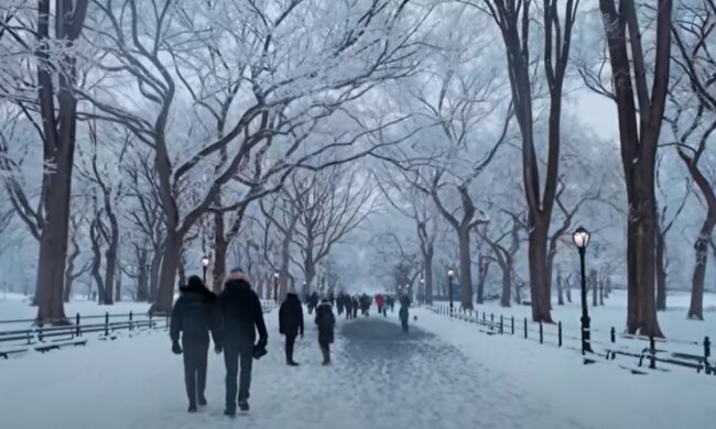 зима, люди, погода