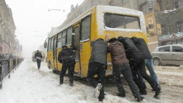 автобус, снег, дороги