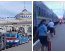 Одесский поезд загорелся во время движения: видео ЧП