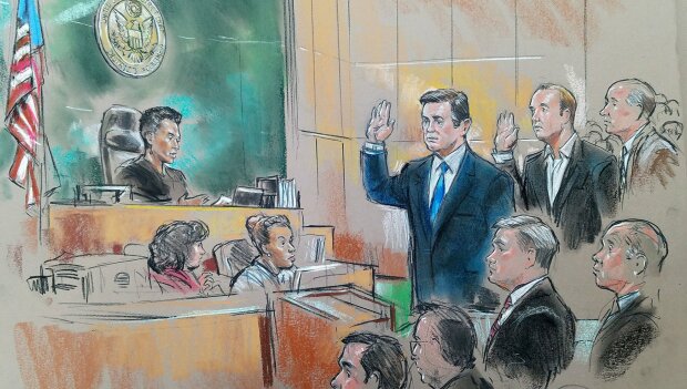 Пол Манафорт и Рик Гейтс в суде
