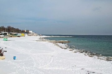 одесский пляж зимой