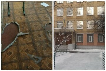 В Киеве показали запущенное состояние класса, на полу зияют дыры: директор велела родителям молчать