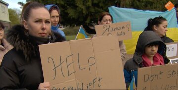 "Мы хотим нормальной жизни": украинские беженцы устроили протест в Европе, фото
