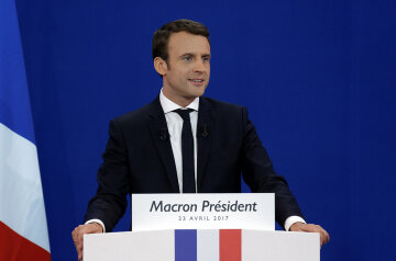 Presidential Candidate Emmanuel Macron Hosts A Meeting At Parc Des Expositions In Paris