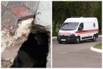 НП на зупинці: жінка провалилася під землю, на допомогу кинулися перехожі