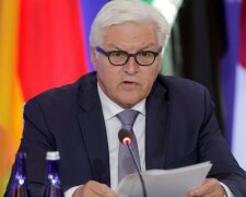 German Foreign Minister Frank-Walter Steinmeier speaks during a Pledging Conference in Support of Ir