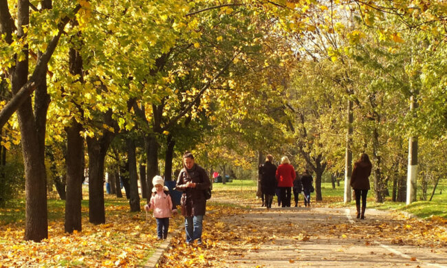 осень, люди, погода
