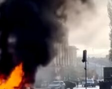 ракетная атака, пожар, Киев