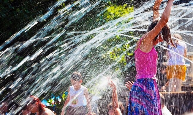 погода, лето жара, фонтан