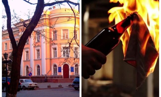 НП біля будівлі СБУ в Одесі: у хід пішли коктейлі Молотова: відео