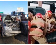 Под Одессой иномарка залетела под грузовик, видео ДТП: "водителя вырезали из груды металла"