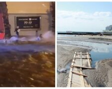 "Бог наказывает Аркадию " : в Одессе показали, как часть пляжа смыло в море, кадры