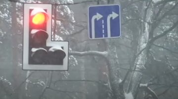 дорога, світлофор, сніг, погода