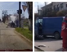 Моторошна аварія на українській трасі: автобус на швидкості зніс зі шляху мотоциклістів, відео