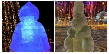 Витратили 10 млн рублів: росіян налякали "новорічною казкою", фото льодових фігур