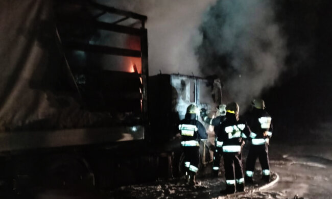 В Днепре грузовик сгорел дотла, водитель находился внутри: кадры трагедии