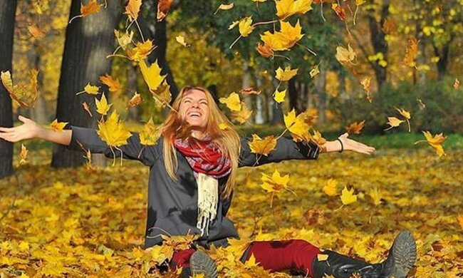 осень, люди, счастье, женщина