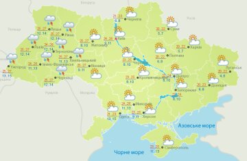погода, карта Украины