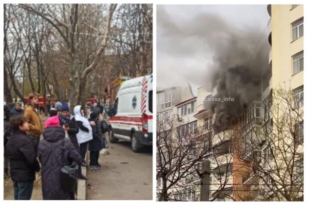 Багатоповерхівка палахкотить в Одесі, чорний дим виривається з вікон: кадри НП