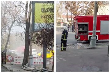 Газопровод прорвало в центре Одессы, движение заблокировано: видео с места аварии
