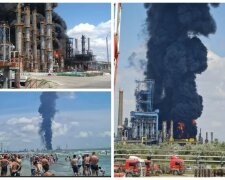 Потужний вибух прогримів на нафтозаводі біля Чорного моря: дим видно за 10 кілометрів, кадри