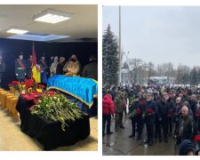 Попрощатися з українськими Героями з'їхалися з усієї України: люди стоять на колінах, кадри