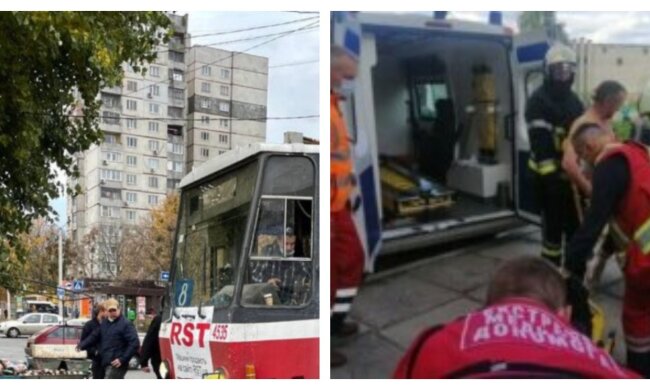 Трамвай наехал на пешехода в Харькове, фото с места: медики делают все возможное
