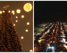 У Києві водії створили новорічну ялинку, використавши 300 авто: фото незвичайної зимової красуні